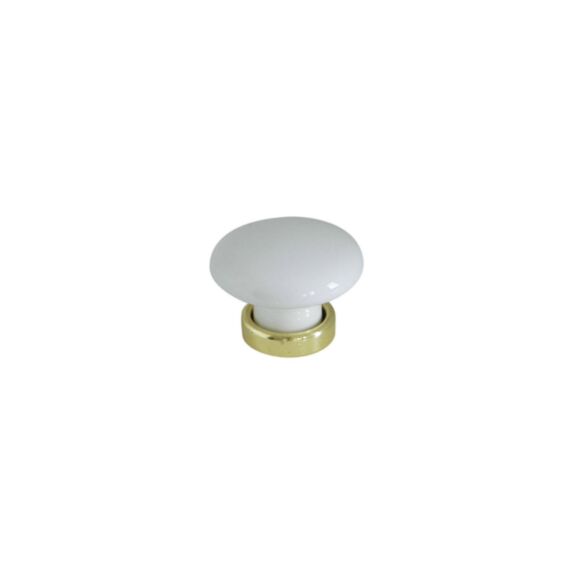 Bouton meuble Classique Céramique Laiton Blanc ø37mm - B BEAUTY