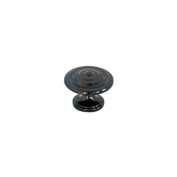 Bouton meuble Classique Chromé Noir ø35mm h26mm - B BEAUTY