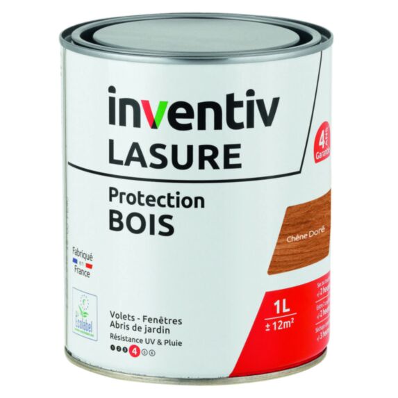 Lasure 4 ans Chêne Doré 1L - INVENTIV