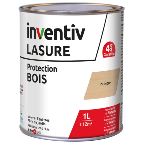 Lasure 4 ans chêne moyen 1 L - INVENTIV