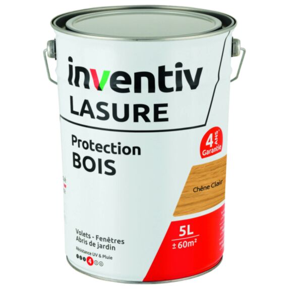 Lasure 4 ans Chêne Clair 5L - INVENTIV