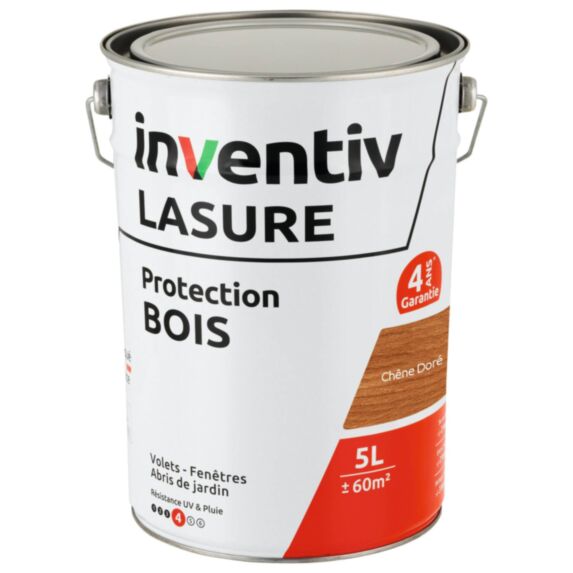 Lasure 4 ans Chêne Doré 5L - INVENTIV