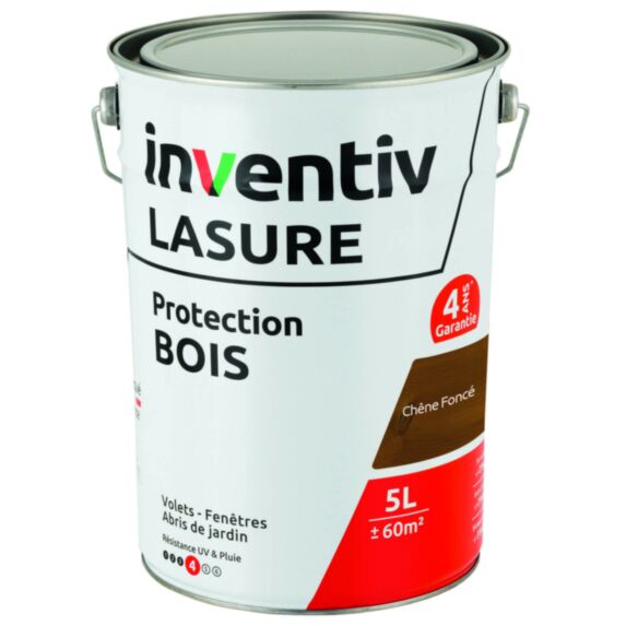 Lasure 4 ans Chêne Foncé 5L - INVENTIV