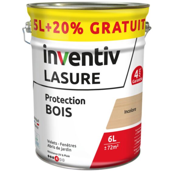 Lasure 4 ans Chêne Doré 5L+20% - INVENTIV