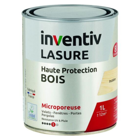 Lasure 8 ans incolore 1 L - INVENTIV
