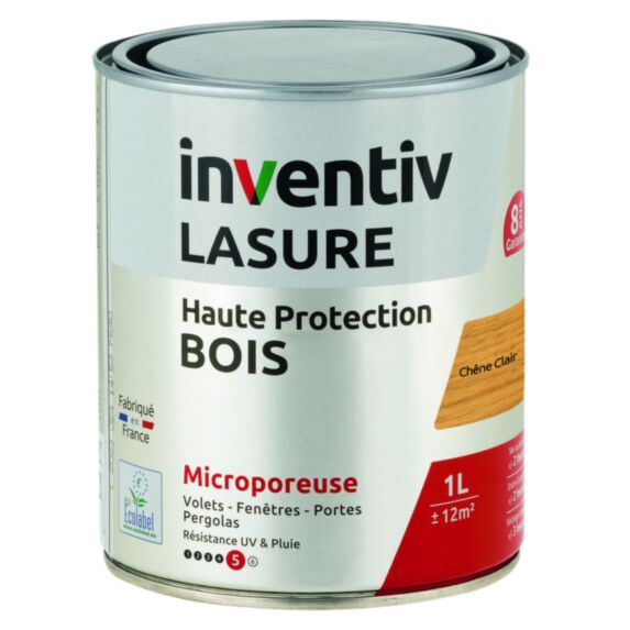 Lasure 8 ans chêne clair 1 L - INVENTIV