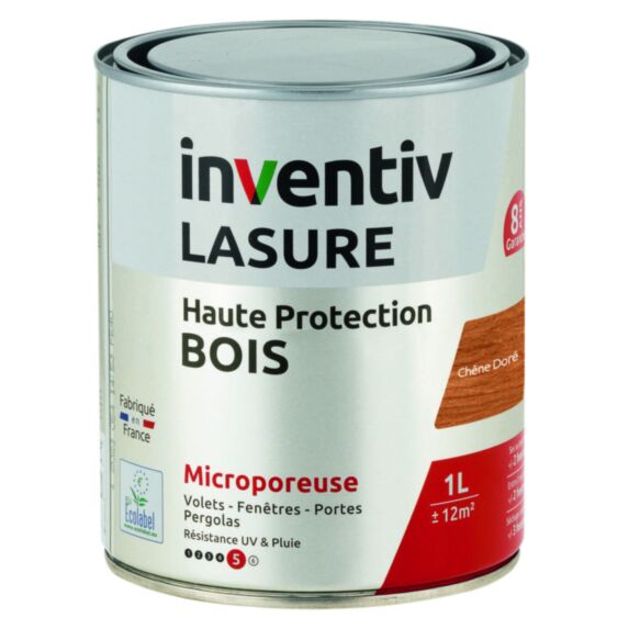 Lasure 8 ans Chêne Doré 1L - INVENTIV