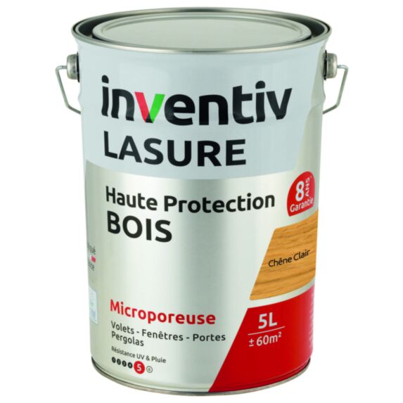 Lasure 8 ans Chêne Clair 5L - INVENTIV