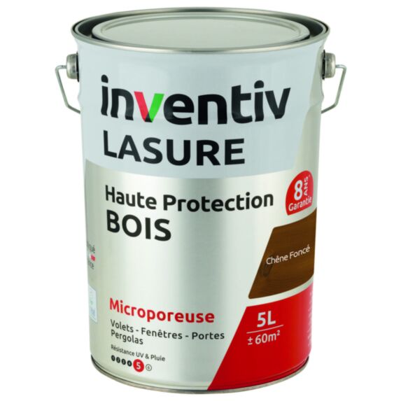 Lasure 8 ans Chêne Foncé 5L - INVENTIV