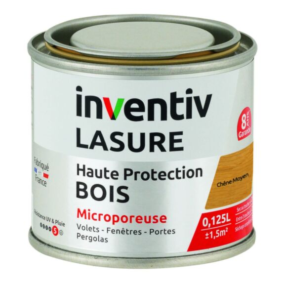 Lasure 8 ans chêne moyen 0,125 L - INVENTIV