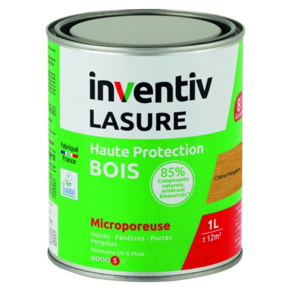Lasure Bio 8 ans Chêne Moyen 1L - INVENTIV