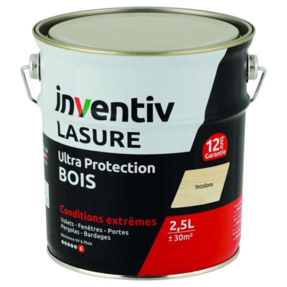 Lasure 12 ans incolore 2,5 L - INVENTIV