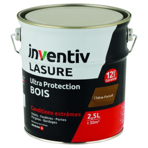 Lasure 12 ans Chêne Foncé 2,5L - INVENTIV