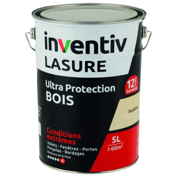 Lasure 12 ans incolore 5 L - INVENTIV