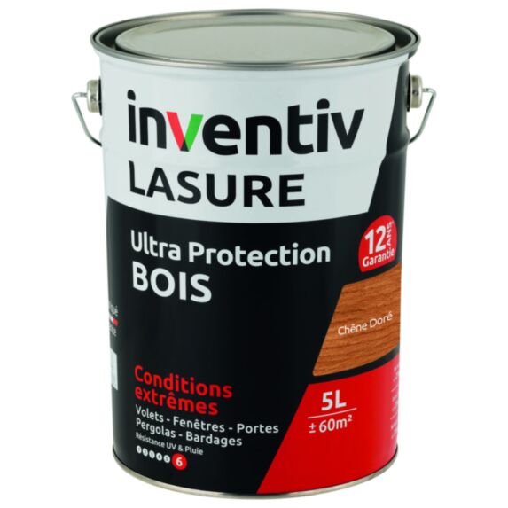 Lasure 12 ans Chêne Doré 5L - INVENTIV