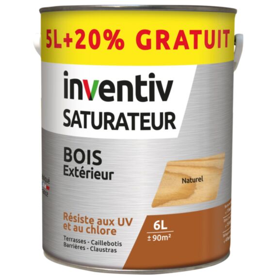 Saturateur terrasse bois incolore 5 L+20% - INVENTIV