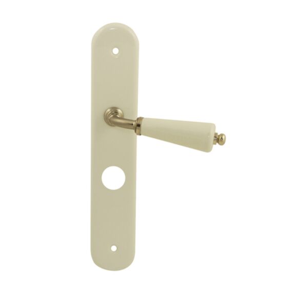 Poignées porte condamnation Dimon porcelaine blanc-nickel mat - B BEAUTY