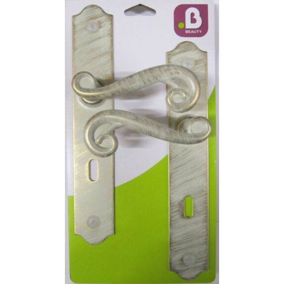 Poignées de porte trou clé Solène blanc/or - MR BRICOLAGE