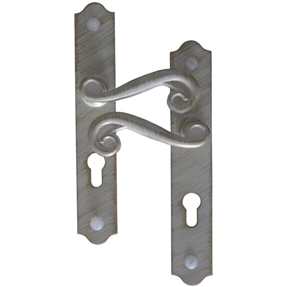 Poignées de porte à cylindre Solène blanc/or - MR BRICOLAGE