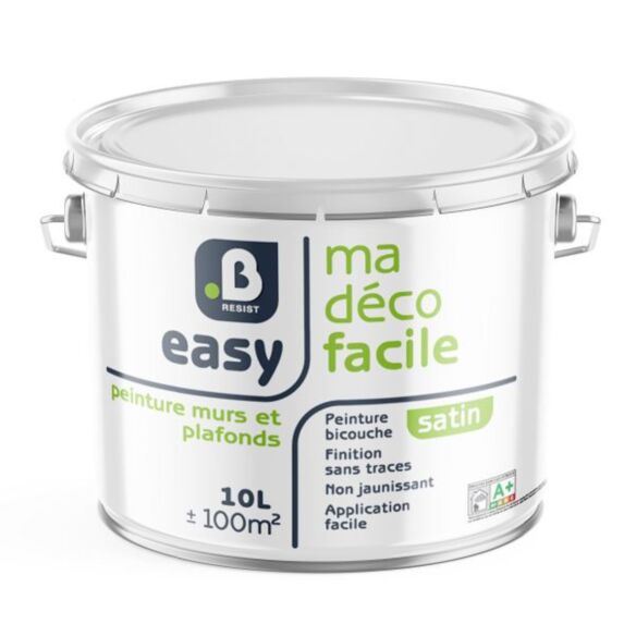 Peinture Murs & Plafonds Acrylique Satin 10L - B Resist 