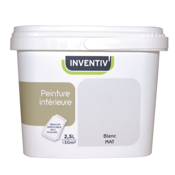 Peinture Intérieure Mat Blanc 2,5L - INVENTIV