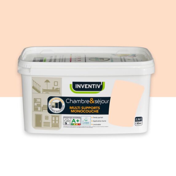 Peinture Chambre et séjour Beige biscuit n°7 satiné 2,5L - INVENTIV
