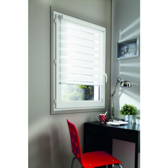 Store enrouleur jour/nuit blanc 40x190cm - 37cm - INVENTIV