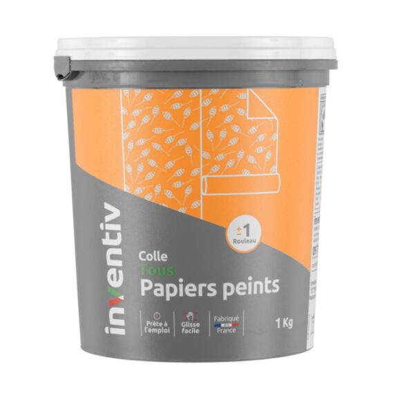 Colle pour Tous types Papiers Peints 1kg - INVENTIV