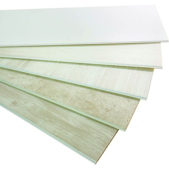 Revêtement mural intérieur PVC Bois gris raboté 2,6 x 0,375 m - INVENTIV