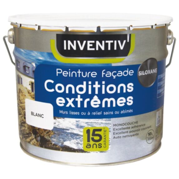 Peinture façade Conditions extrêmes Blanc 10 L - INVENTIV
