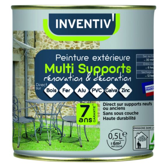Peinture extérieure multi supports blanc satin 0,5L - INVENTIV