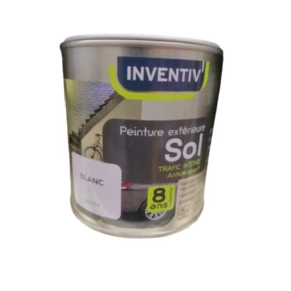 Peinture sol 8 ans blanc satin 0,5 L - INVENTIV