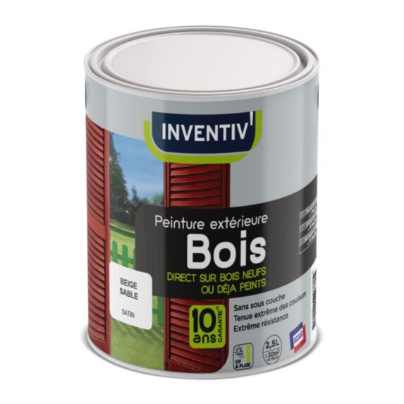 Peinture extérieure bois beige sable 2,5L - INVENTIV