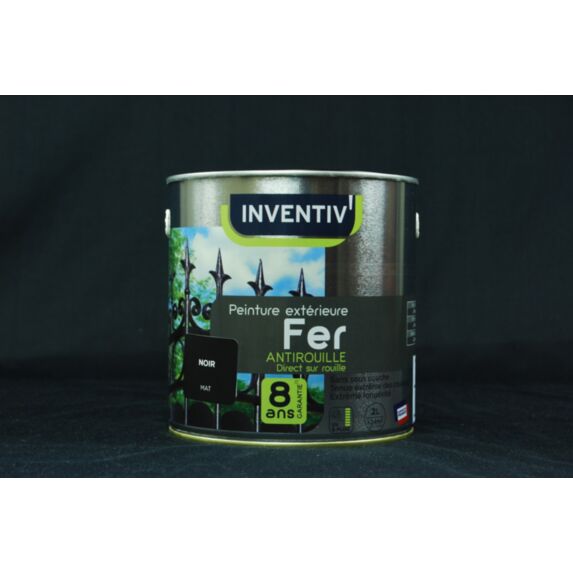 Peinture fer antirouille noir mat 2L - INVENTIV