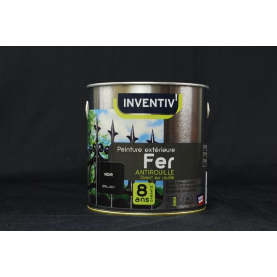 Peinture fer noir brillant 4 ans 2 L - INVENTIV