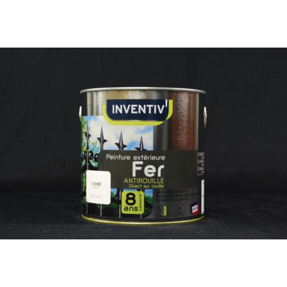 Peinture fer antirouille ivoire brillant 2L - INVENTIV