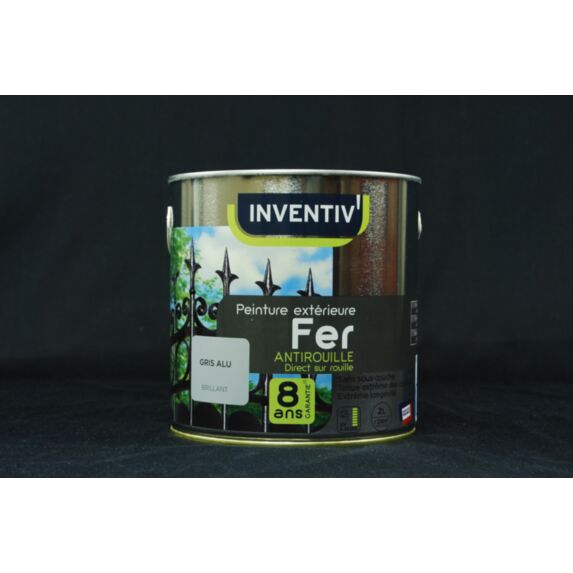 Peinture fer antirouille alu brillant 2L - INVENTIV