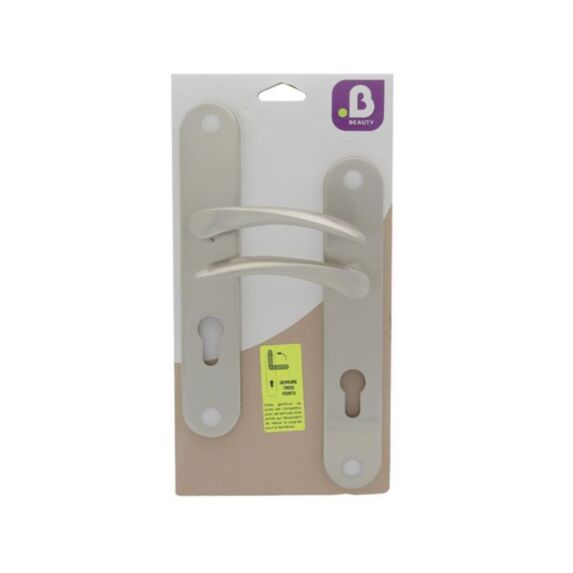 Poignées de porte avec cylindre Azury nickel mat entraxe 195mm - B BEAUTY