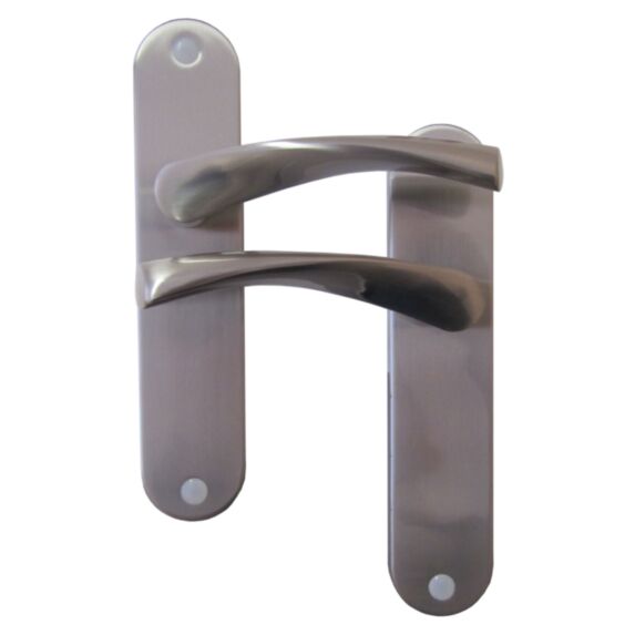 Poignées de porte bec de cane Léon nickelé mat entraxe 165mm - B BEAUTY