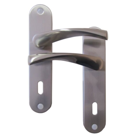 Poignées de porte trou clé Léon nickelé mat entraxe 165mm - B BEAUTY