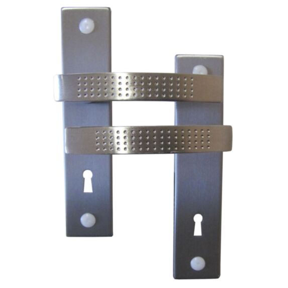 Poignées de porte Lana nickelé mat trou de serrure entraxe 165mm - B BEAUTY