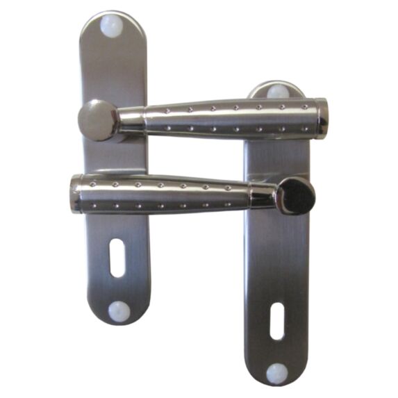 Poignées de porte Nina nickelé mat trou de serrure entraxe 165mm - B BEAUTY