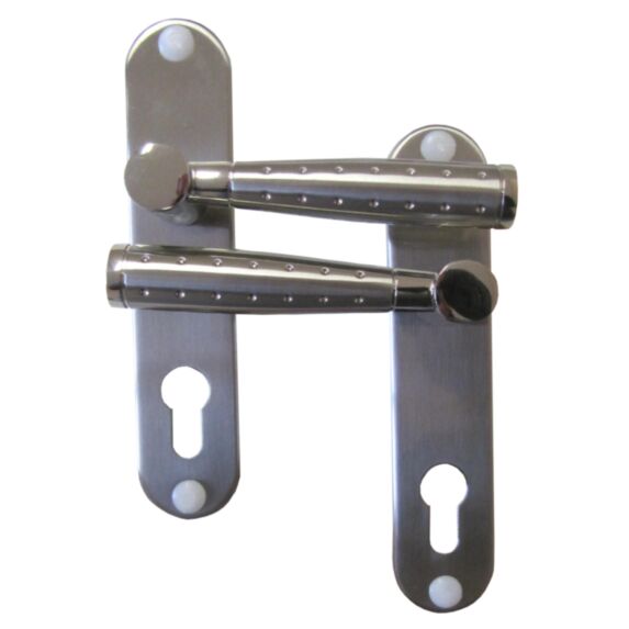 Poignées de porte à cylindre Nina nickelé mat trou entraxe 165mm - B BEAUTY