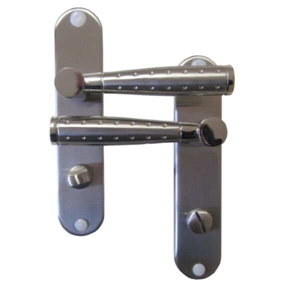 Poignées de porte à verrou Nina nickelé mat entraxe 165mm - B BEAUTY