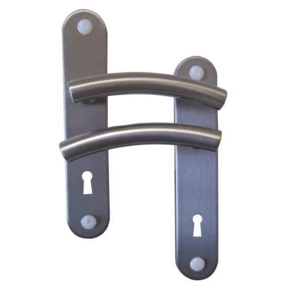 Poignées de porte Josy nickelé mat trou de serrure entraxe 165mm - B BEAUTY