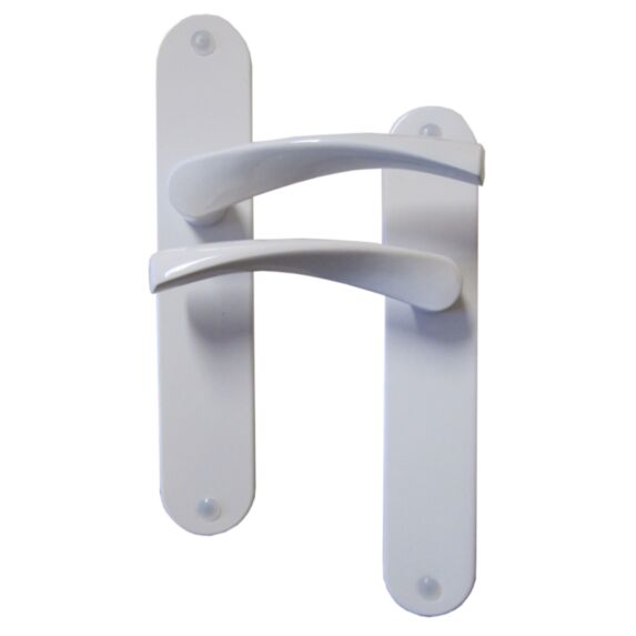 Poignées de porte bec de cane Léon aluminium entraxe 195mm Blanc - B BEAUTY