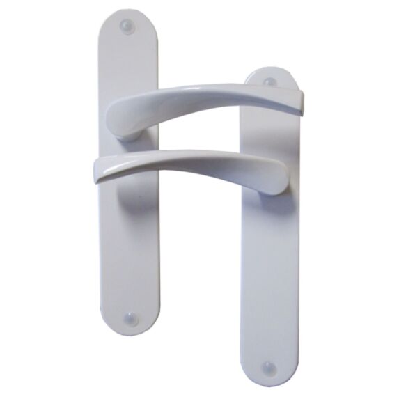 Poignées de porte bec de cane Léon aluminium entraxe 195mm Blanc - B BEAUTY