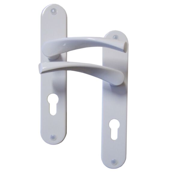 Poignées de porte à cylindre Léon alu blanc entraxe 195mm - B BEAUTY