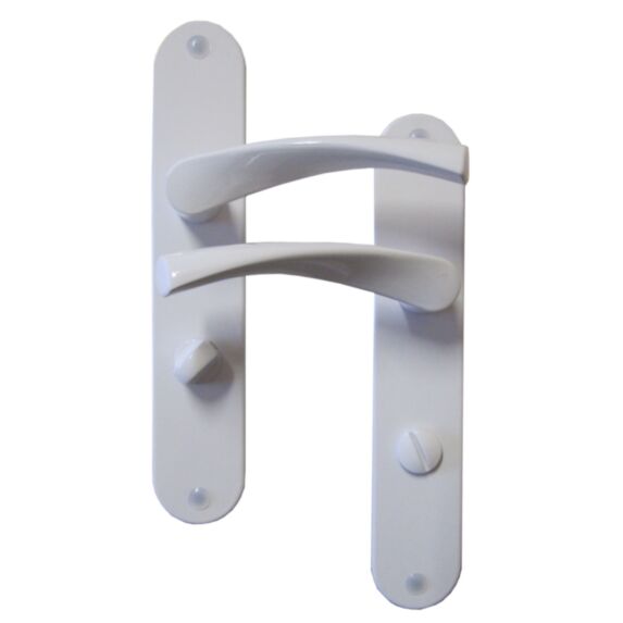 Poignées de porte à verrou Léon alu blanc entraxe 195mm - B BEAUTY