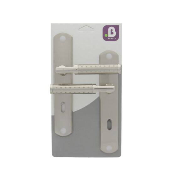 Poignées de porte à clé Cité nickel mat entraxe 195 mmm - B BEAUTY